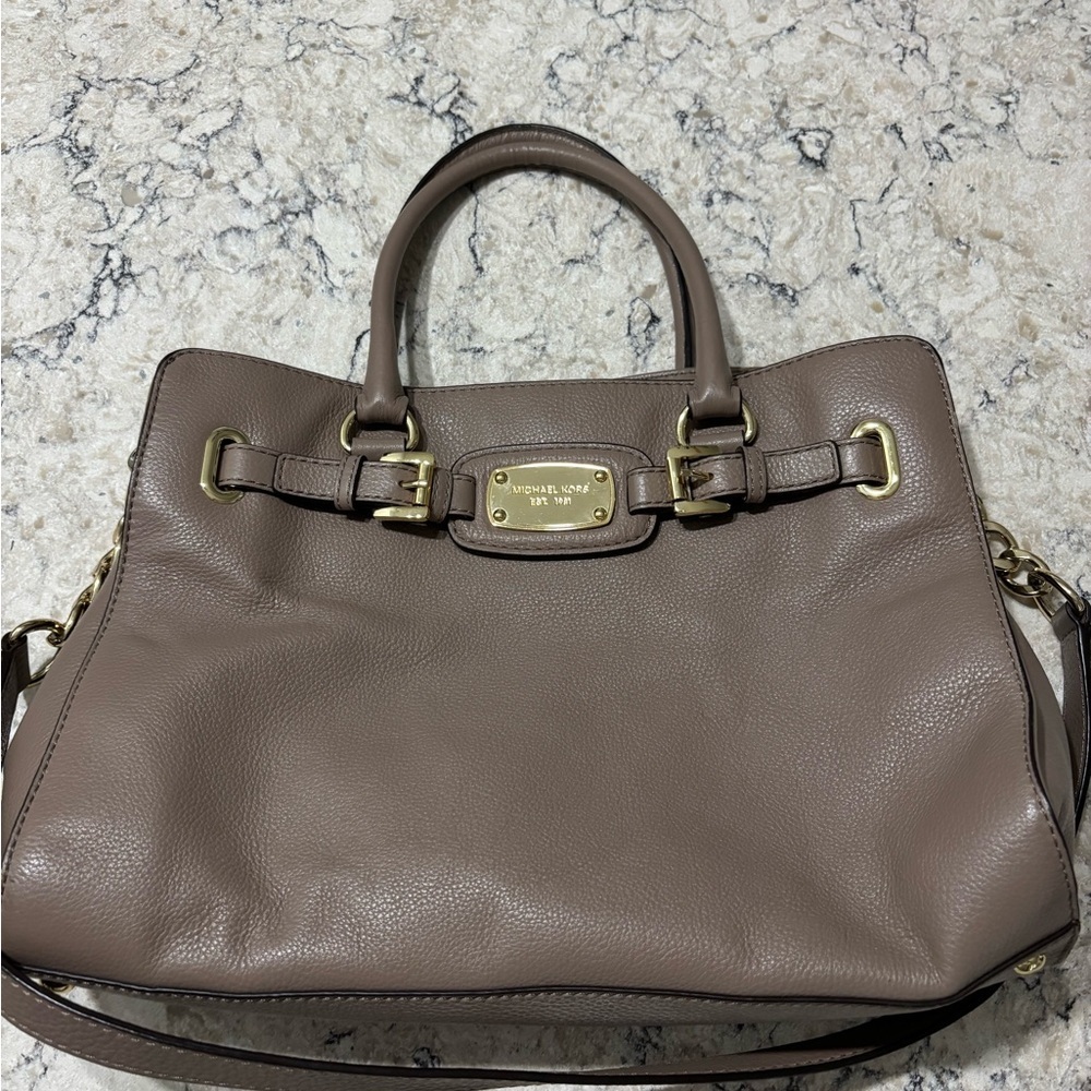 Michael Kors Brown Leather Tote Bag Crossbody Shoulder Purse - Picture 4 of 10